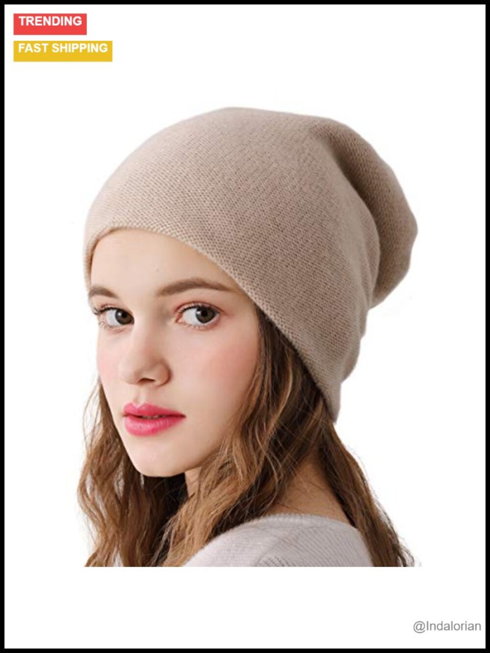 Double Layered 100% Cashmere Beanie Ski Winter Hat